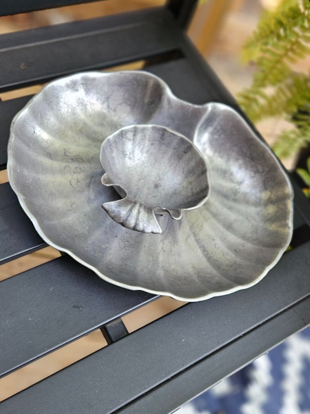 WILTON ARMETALE Pewter Shell Serving Dish Set.